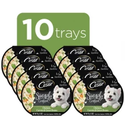 Cesar Simply Crafted Chicken, Carrots & Green Beans Limited-Ingredient Wet Dog Food Topper -Brown's || Barkworthies || Cesar Sales 141022 PT2. SY630 V1614892737
