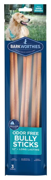 Barkworthies Odor-Free 12" Bully Stick Dog Treats 1 Barkworthies Odor-Free 12" Bully Stick Dog Treats