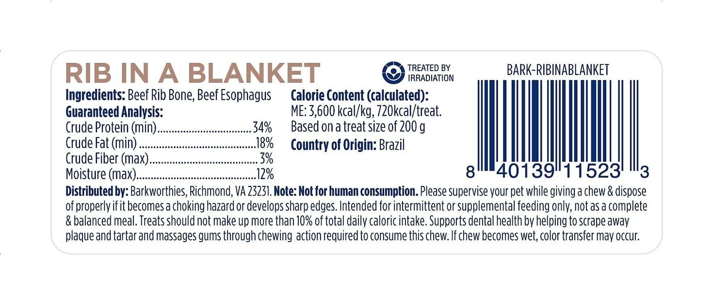 Barkworthies Ribs in a Blanket Dog Chew 2 Barkworthies Ribs in a Blanket Dog Chew - Image 2