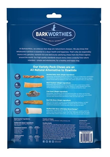 Barkworthies Medium Breed Variety Pack Natural Dog Chews 2 Barkworthies Medium Breed Variety Pack Natural Dog Chews - Image 2