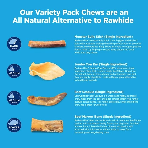 Barkworthies Large Breed Variety Pack Natural Dog Chews 4 Barkworthies Large Breed Variety Pack Natural Dog Chews - Image 4