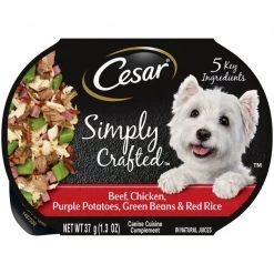 Cesar Simply Crafted Beef, Chicken, Purple Potatoes, Green Beans & Red Rice Wet Dog Food Topper