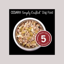 Cesar Simply Crafted Beef, Chicken, Purple Potatoes, Green Beans & Red Rice Wet Dog Food Topper -Brown's || Barkworthies || Cesar Sales 156809 PT3. SY630 V1614955286