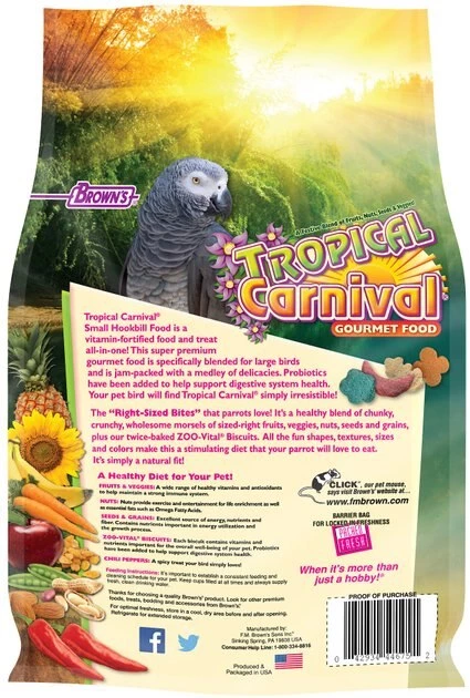 Brown's Tropical Carnival Gourmet Small Hookbill Food 2 Brown's Tropical Carnival Gourmet Small Hookbill Food - Image 2