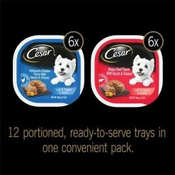 Cesar Bacon Feast Loaf & Topper Multipack Wet Dog Food Trays -Brown's || Barkworthies || Cesar Sales 159229 PT2. SY630 V1594650069