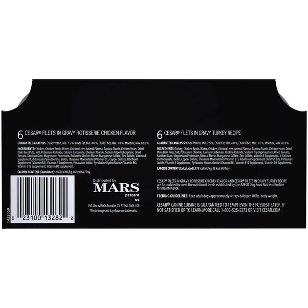 Cesar Poultry Lovers Turkey & Chicken Filets in Gravy Multipack Wet Dog Food Trays 2 Cesar Poultry Lovers Turkey & Chicken Filets in Gravy Multipack Wet Dog Food Trays - Image 2