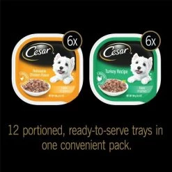 Cesar Poultry Lovers Turkey & Chicken Filets in Gravy Multipack Wet Dog Food Trays 10 Cesar Poultry Lovers Turkey & Chicken Filets in Gravy Multipack Wet Dog Food Trays -Brown's || Barkworthies || Cesar Sales 159235 PT2. SY630 V1594408599