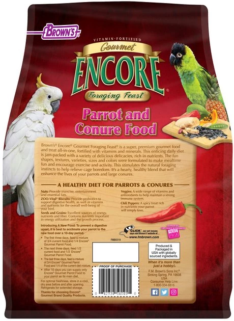 Brown's Encore Gourmet Foraging Feast Parrot & Conure Food 2 Brown's Encore Gourmet Foraging Feast Parrot & Conure Food - Image 2