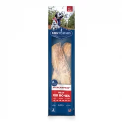 Barkworthies Beef Rib Bone Dog Treat, 2 count