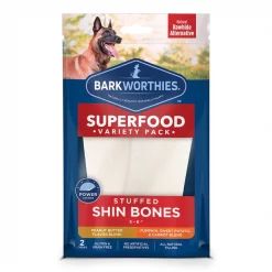 Barkworthies Stuffed Beef Bone Variety Pack Dog Chews, 2 count