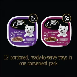 Cesar Backyard Cookout Variety Pack Grilled Chicken Flavor & Porterhouse Steak Flavor Wet Dog Food -Brown's || Barkworthies || Cesar Sales 203368 PT2. SY630 V1621519670