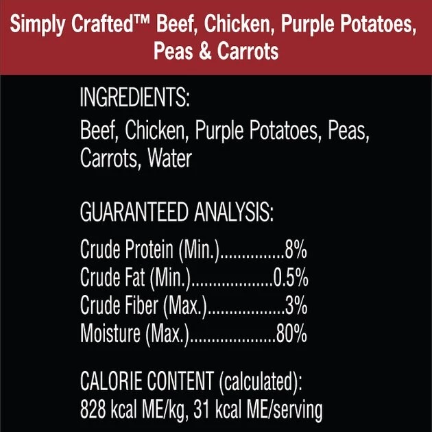 Cesar Simply Crafted Variety Pack Chicken, Carrots & Green Beans & Beef, Chicken, Purple Potatoes, Peas & Carrots Wet Dog Food Topper, 1.3-oz can, 16 count 8 Cesar Simply Crafted Variety Pack Chicken, Carrots & Green Beans & Beef, Chicken, Purple Potatoes, Peas & Carrots Wet Dog Food Topper, 1.3-oz can, 16 count - Image 8
