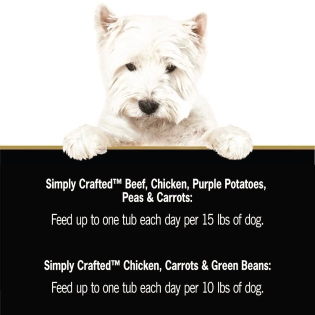 Cesar Simply Crafted Variety Pack Chicken, Carrots & Green Beans & Beef, Chicken, Purple Potatoes, Peas & Carrots Wet Dog Food Topper, 1.3-oz can, 16 count 9 Cesar Simply Crafted Variety Pack Chicken, Carrots & Green Beans & Beef, Chicken, Purple Potatoes, Peas & Carrots Wet Dog Food Topper, 1.3-oz can, 16 count - Image 9