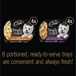 Cesar Simply Crafted Variety Pack Wet Dog Food Meal Topper, 1.3-oz tray, case of 8 -Brown's || Barkworthies || Cesar Sales 265564 PT4. SY630 V1609802846