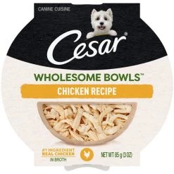 Cesar Wholesome Bowls Chicken Recipe Wet Dog Food, 3-oz tray, case of 10