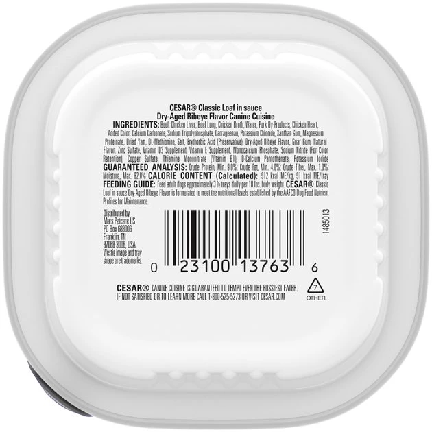 Cesar Dry-Aged Ribeye Flavor Classic Loaf in Sauce Wet Dog Food, 3.5-oz tray, case of 24 2 Cesar Dry-Aged Ribeye Flavor Classic Loaf in Sauce Wet Dog Food, 3.5-oz tray, case of 24 - Image 2