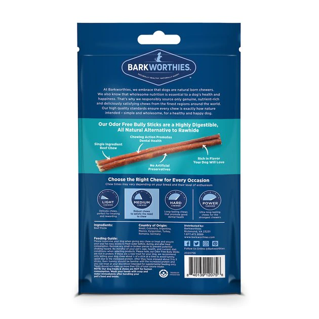 Barkworthies Bully Sticks Small Dog 4-in Grain-Free Dog Treats, 4-oz bag 2 Barkworthies Bully Sticks Small Dog 4-in Grain-Free Dog Treats, 4-oz bag - Image 2
