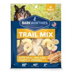 Barkworthies Trail Mix Real Chicken, Fruits & Veggies Grain-Free Dog Treats, 3-oz bag
