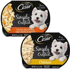 Cesar Simply Crafted Chicken, Sweet Potato, Apple, Barley & Spinach Limited-Ingredient + Chicken Limited-Ingredient Wet Dog Food Topper