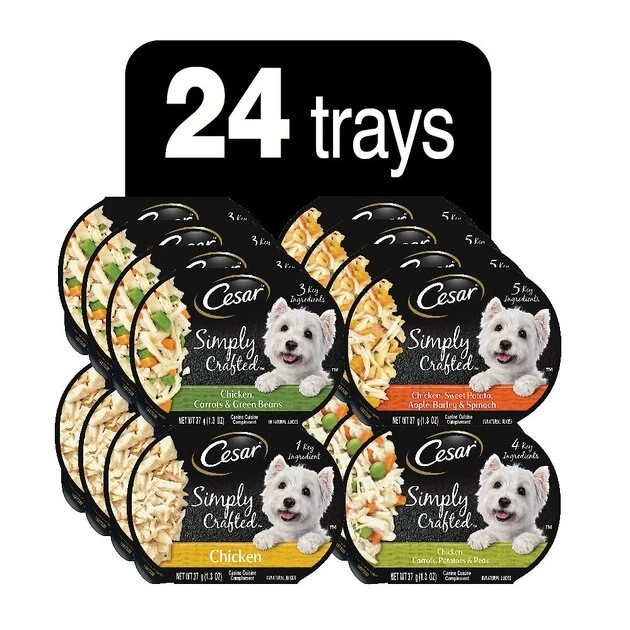 Cesar Simply Crafted Cuisine Complement Soft Wet Adult Dog Food Variety Pack 2 Cesar Simply Crafted Cuisine Complement Soft Wet Adult Dog Food Variety Pack - Image 2
