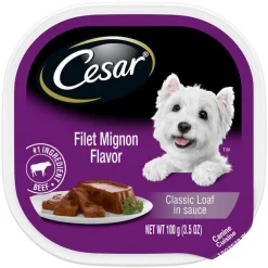 Cesar Classic Loaf in Sauce Filet Mignon Flavor Dog Food Trays