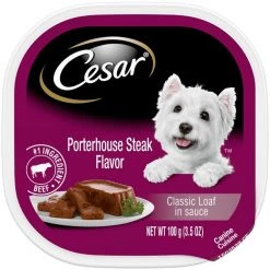 Cesar Classic Loaf in Sauce Porterhouse Steak Flavor Dog Food Trays
