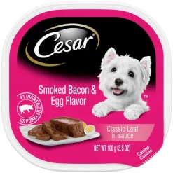 Cesar Classic Loaf in Sauce Smoked Bacon & Egg Flavor Dog Food Trays