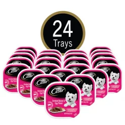 Cesar Classic Loaf in Sauce Smoked Bacon & Egg Flavor Dog Food Trays -Brown's || Barkworthies || Cesar Sales 47094 PT2. SY630 V1621518786