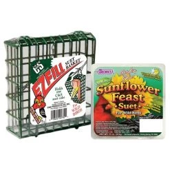 C&S||Brown's C&S Ez Fill Suet Basket Feeder + Brown's Garden Chic! Wild Bird Food, 11-oz tray