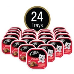 Cesar Loaf & Topper in Sauce Angus Beef Flavor with Bacon & Cheese Dog Food Trays -Brown's || Barkworthies || Cesar Sales 86061 PT2. SY630 V1621549400