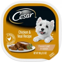 Cesar Classic Loaf in Sauce Chicken & Veal Recipe Dog Food Trays