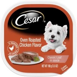 Cesar Classic Loaf in Sauce Oven Roasted Chicken Flavor Dog Food Trays