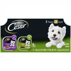 Cesar Classic Loaf in Sauce Top Sirloin & Grilled Chicken Flavors Variety Pack Dog Food Trays