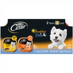 Cesar Classic Loaf in Sauce Breakfast & Dinner Mealtime Variety Pack Dog Food Trays