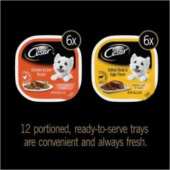 Cesar Classic Loaf in Sauce Breakfast & Dinner Mealtime Variety Pack Dog Food Trays -Brown's || Barkworthies || Cesar Sales 86454 PT2. SY630 V1621519935