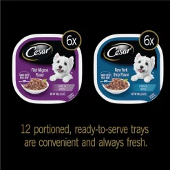 Cesar Filets in Gravy Beef Multipack Dog Food Trays -Brown's || Barkworthies || Cesar Sales 86464 PT2. SY630 V1621547324