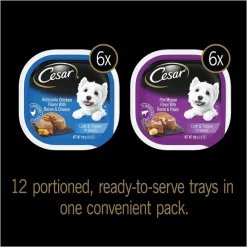 Cesar Loaf in Sauce Rotisserie Chicken & Filet Mignon Flavors Variety Pack Dog Food Trays -Brown's || Barkworthies || Cesar Sales 86474 PT2. SY630 V1621519365