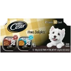 Cesar Home Delights Slow Cooked Chicken & Vegetables & Beef Stew Variety Pack Dog Food Trays