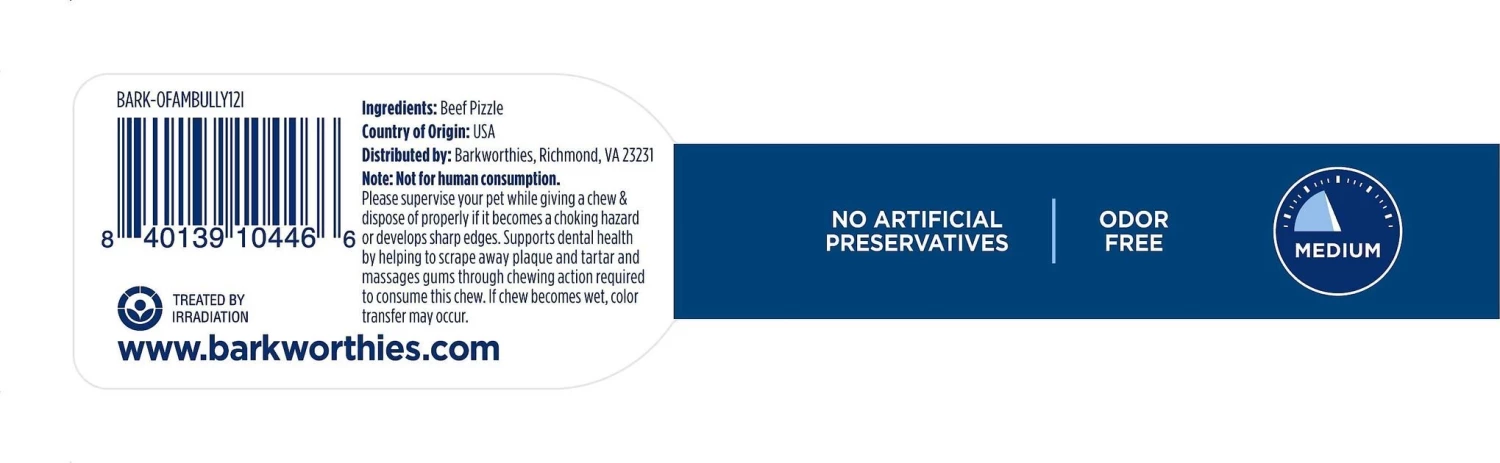 Barkworthies Odor-Free American Double Cut 12" Bully Sticks Dog Treats 2 Barkworthies Odor-Free American Double Cut 12" Bully Sticks Dog Treats - Image 2