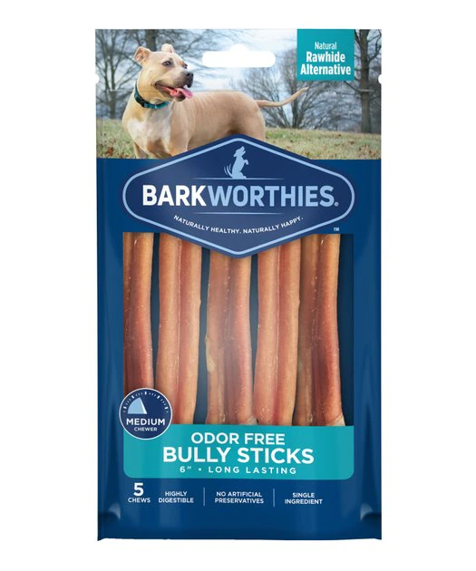 Barkworthies Odor-Free 6" Bully Sticks 1 Barkworthies Odor-Free 6" Bully Sticks