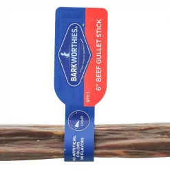 Barkworthies Beef Gullet Sticks 6" Dog Treats
