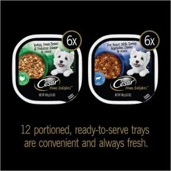 Cesar Home Delights Turkey Dinner & Pot Roast Variety Pack Dog Food Trays -Brown's || Barkworthies || Cesar Sales 93940 PT2. SY630 V1621518510