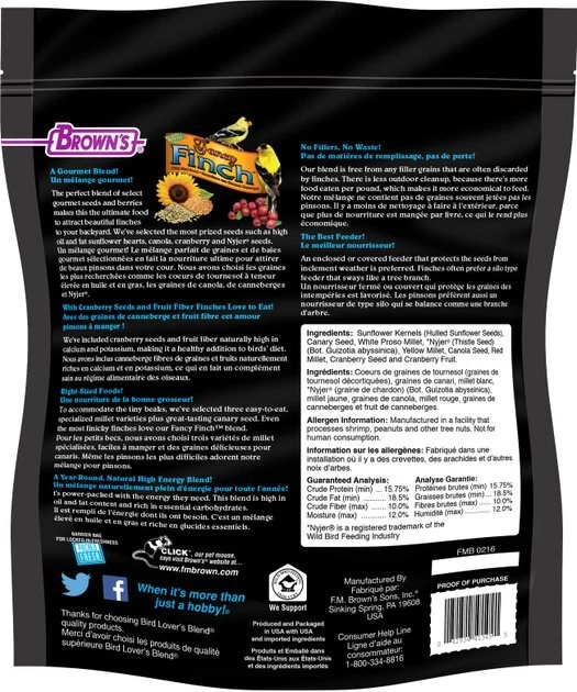 Brown's Bird Lover's Blend with Cranberries Fancy Finch Bird Food 2 Brown's Bird Lover's Blend with Cranberries Fancy Finch Bird Food - Image 2