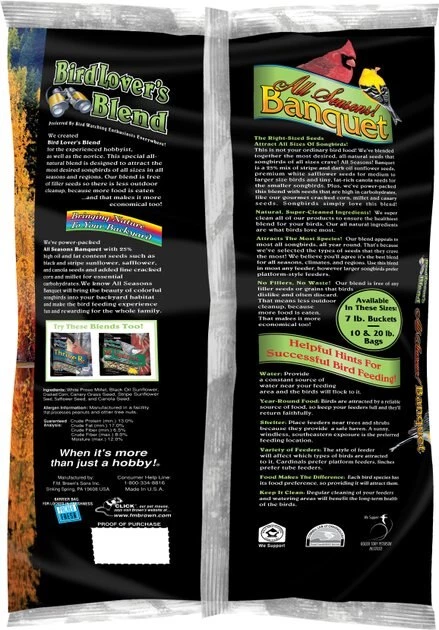 Brown's Bird Lover's Blend All Seasons! Banquet Wild Bird Food 2 Brown's Bird Lover's Blend All Seasons! Banquet Wild Bird Food - Image 2