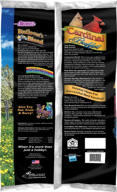 Brown's Bird Lover's Blend Cardinal Buffet Wild Bird Food 2 Brown's Bird Lover's Blend Cardinal Buffet Wild Bird Food - Image 2