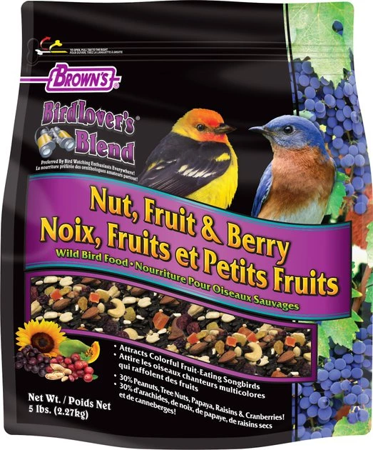 Brown's Bird Lover's Blend Nut, Fruit & Berry Wild Bird Food 1 Brown's Bird Lover's Blend Nut, Fruit & Berry Wild Bird Food