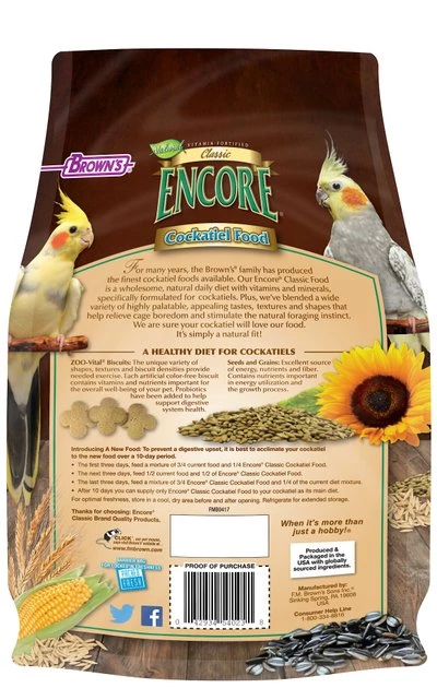 Brown's Encore Classic Natural Cockatiel Food 2 Brown's Encore Classic Natural Cockatiel Food - Image 2