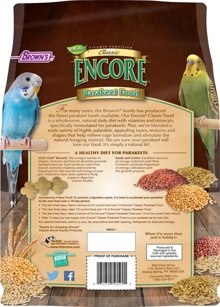 Brown's Encore Classic Natural Parakeet Food 2 Brown's Encore Classic Natural Parakeet Food - Image 2
