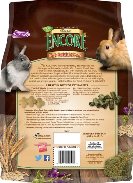 Brown's Encore Classic Natural Rabbit Food 2 Brown's Encore Classic Natural Rabbit Food - Image 2