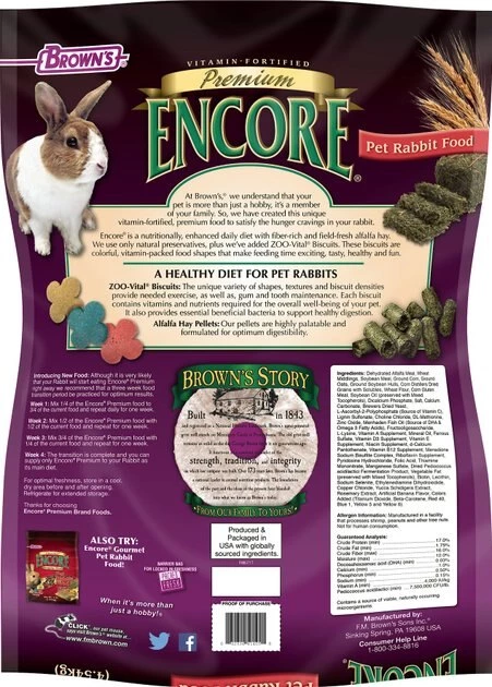 Brown's Encore Premium Rabbit Food 2 Brown's Encore Premium Rabbit Food - Image 2